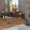 Aménagement du cœur de village de Lapanouse de Séverac (12) – Opération de réfection des réseaux en cours 